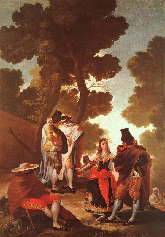 Francisco de Goya The Maja and the Masked Men Norge oil painting art
